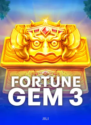 ภาพปกเกม Fortune Gem 3 (รูปปั้นทองบนพื้นน้ำเงิน) หมวดJILI ประกอบหัวข้อล่าสมบัติ
