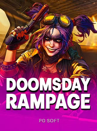 ภาพปกเกม Doomsday Rampage (นักรบหญิงผมสีสดในชุดเกราะ) หมวดPG Soft ประกอบหัวข้อเดโม่ PG