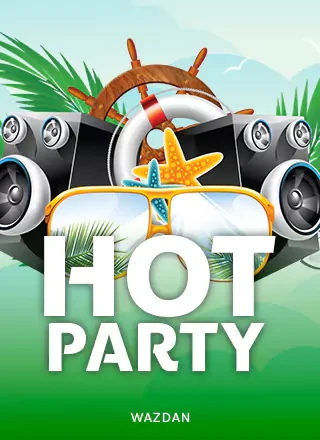 ภาพปกเกม Hot Party (ลำโพงและพวงมาลัยเรือบนพื้นเขียว) หมวดWazdan ประกอบหัวข้อเล่นเพื่อความสนุก