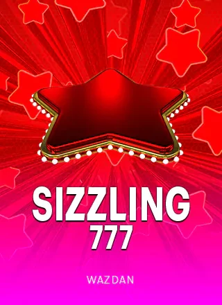 ภาพปกเกม Sizzling 777 (เลขเจ็ดสามตัวบนพื้นแดง) หมวดWazdan ประกอบหัวข้อขนมหวานและผลไม้